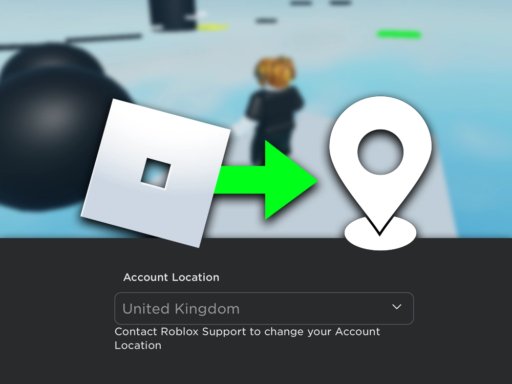 roblox account location settings with green arrow showing how to change country in roblox 2025