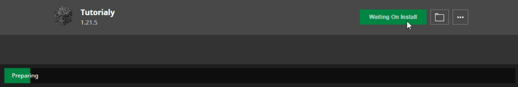 minecraft launcher showing custom installation preparing to install with increased ram