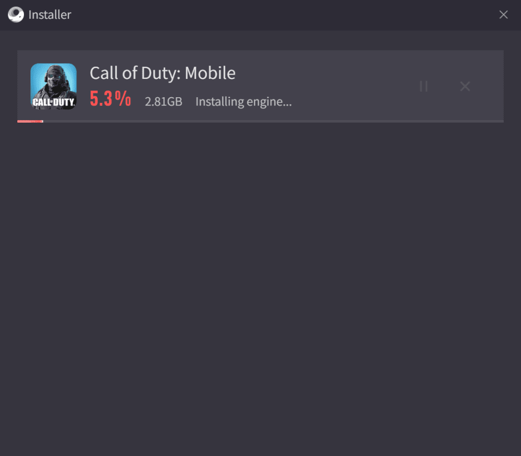 gameloop downloading call of duty mobile engine progress bar