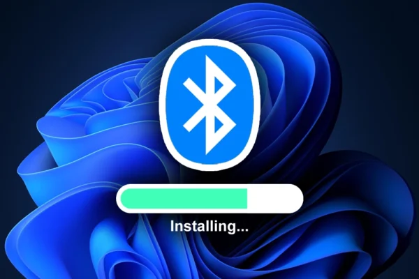 How to Install Bluetooth Drivers on Windows 11 (Easy Guide) Installing Bluetooth drivers on Windows 11 with loading bar over blue Windows background