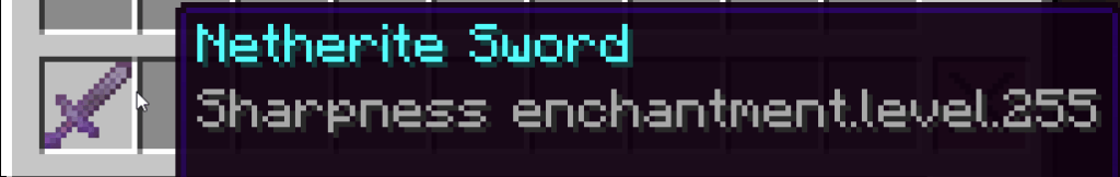 netherite sword sharpness 255 command minecraft java 1.21.5